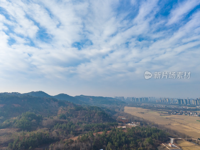 田野乡村风光航拍全景