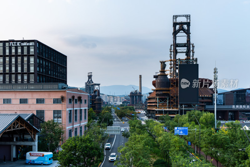 北京首钢园 钢铁炉 外景全景展示