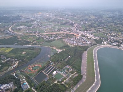 航拍_水库 洈水风景区