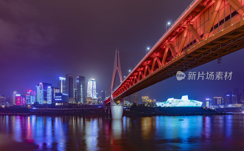 四川重庆市千厮门大桥夜景