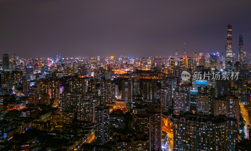 航拍上海魔都夜景