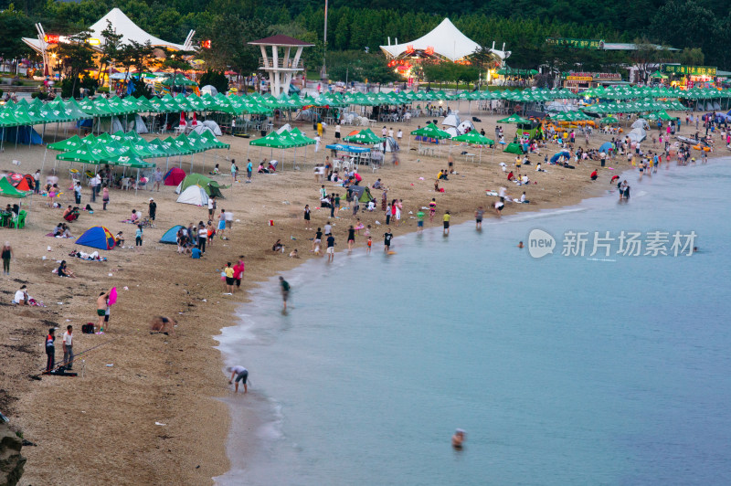 大连傅家庄公园海滨浴场夏季风光