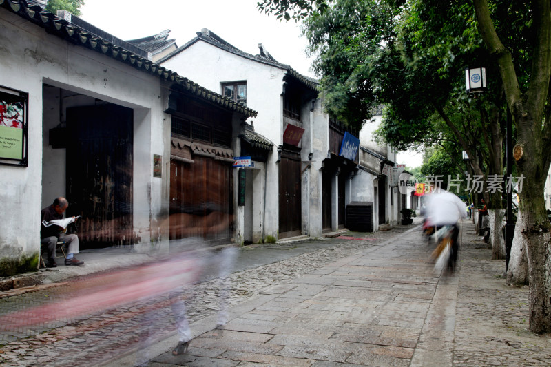 中式古建筑庭院全景风貌苏州平江路