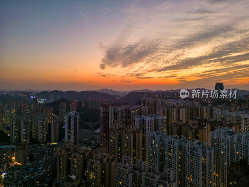 贵阳城市夜景航拍