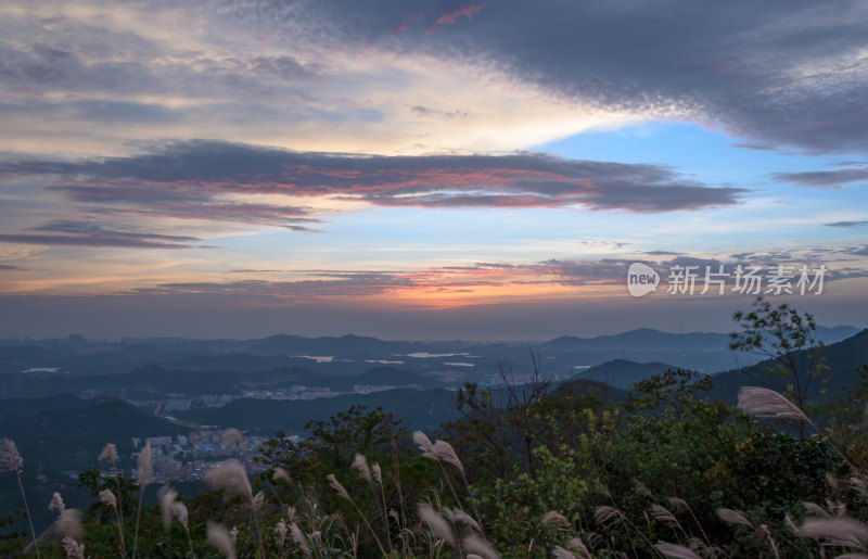 深圳羊台山阳台山森林公园夕阳晚霞火烧云