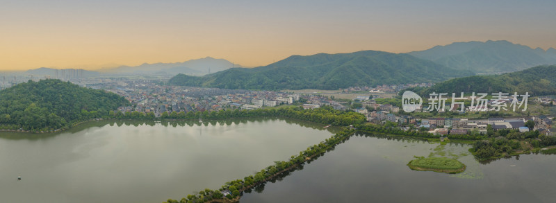 浙江省杭州市萧山区仙女湖景区航拍