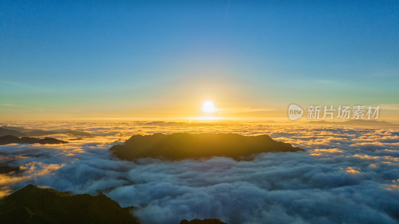 航拍风景日光山林