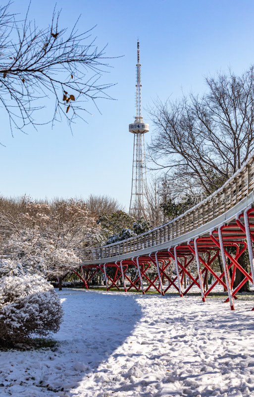 济南泉城公园自然景观雪景