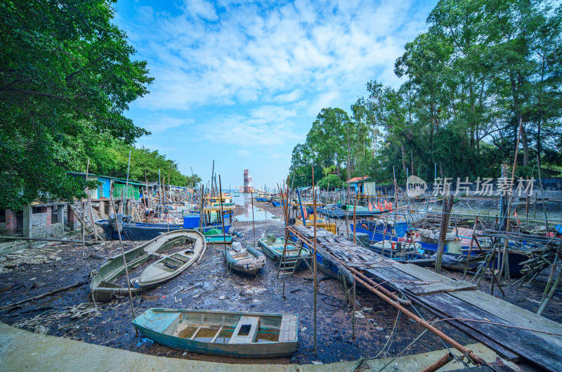 广州南沙蒲洲渔港海湾码头渔船
