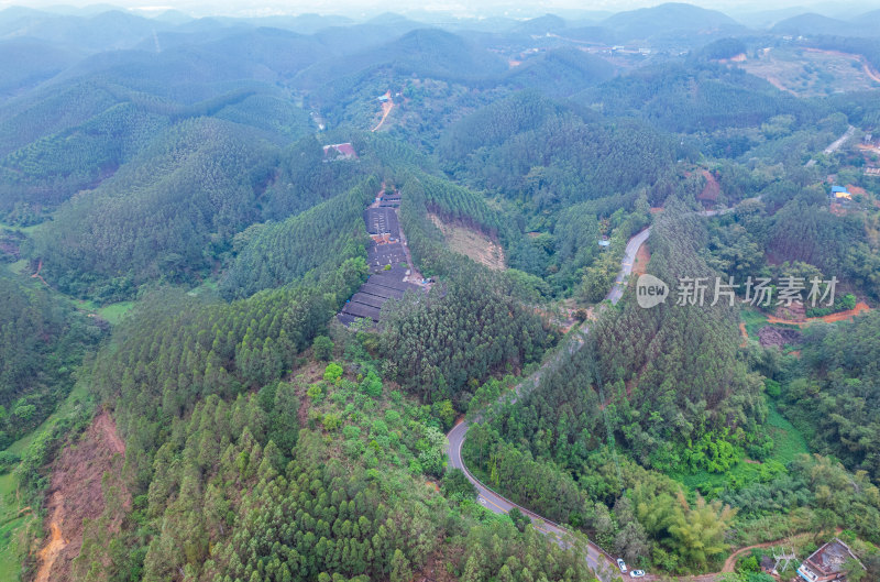 广西南宁乡村丘陵青山森林航拍自然风光