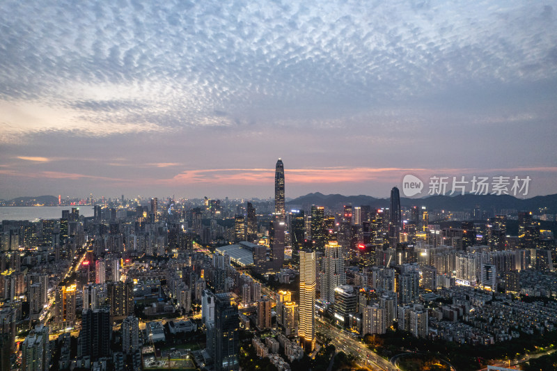 深圳市福田中心区夜景航拍