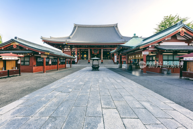 日本东京浅草寺祈福殿古建筑风光