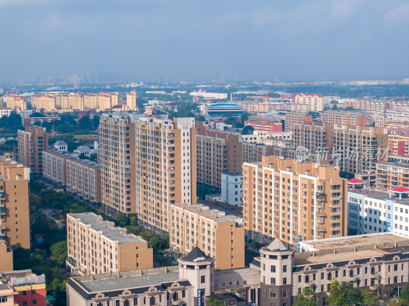 中国东北辽宁阜新市区城市风景航拍