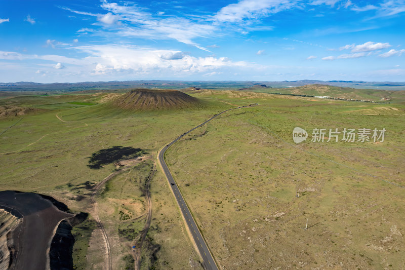 内蒙古乌兰布统乌兰哈达黑色火山群航拍