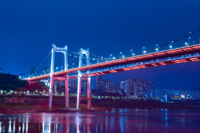 重庆鹅公岩大桥夜景