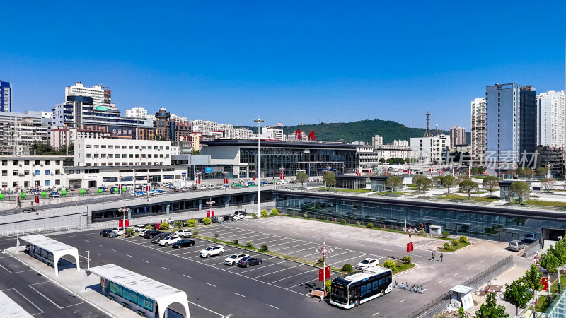 陕西宝鸡城市建设航拍图