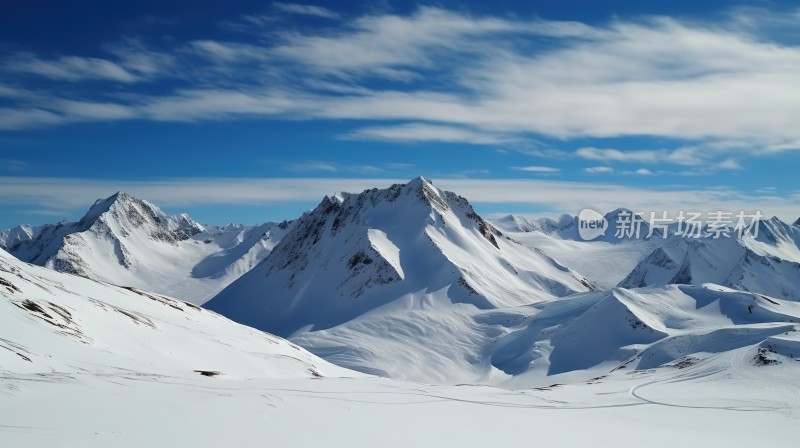 冬季唯美雪景雪山海报背景配图高清摄影图