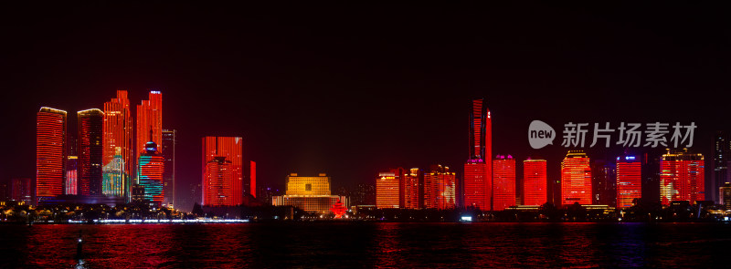 青岛奥帆中心五四广场夜景灯光秀风光