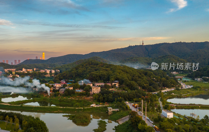 湖南长沙岳麓山城市航拍