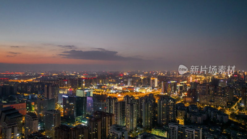 成都天府立交夜景航拍