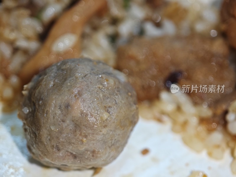 特写牛肉丸美食素材