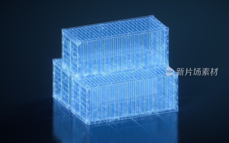 工业集装箱科技概念3D渲染