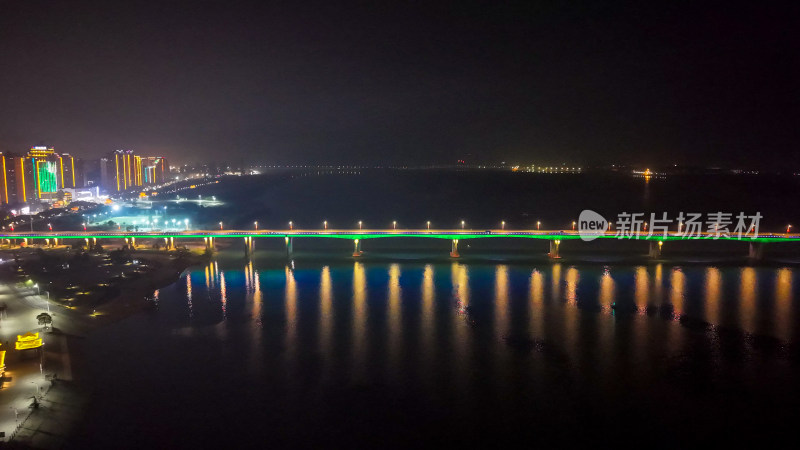 江西樟树赣江四特大桥夜景交通航拍