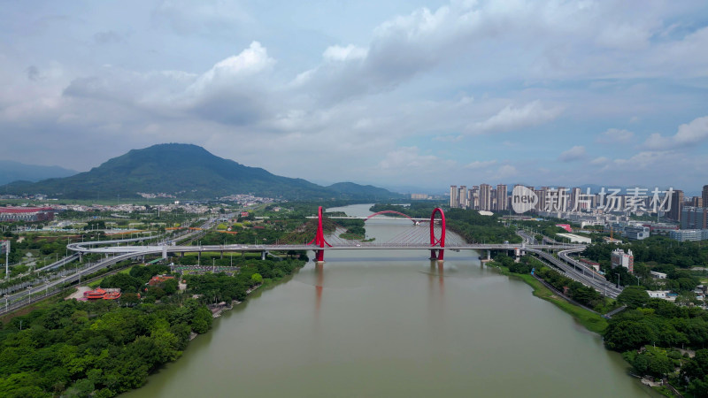 航拍福建漳州芝山大桥