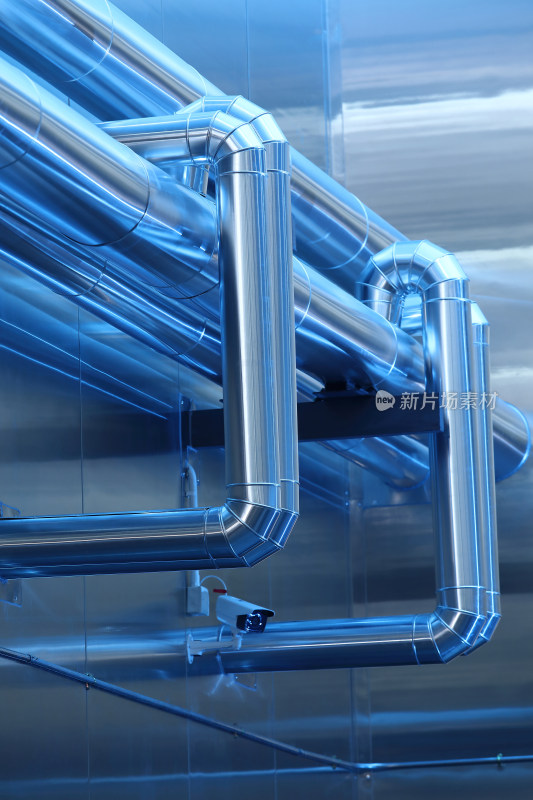 工业金属管道特写