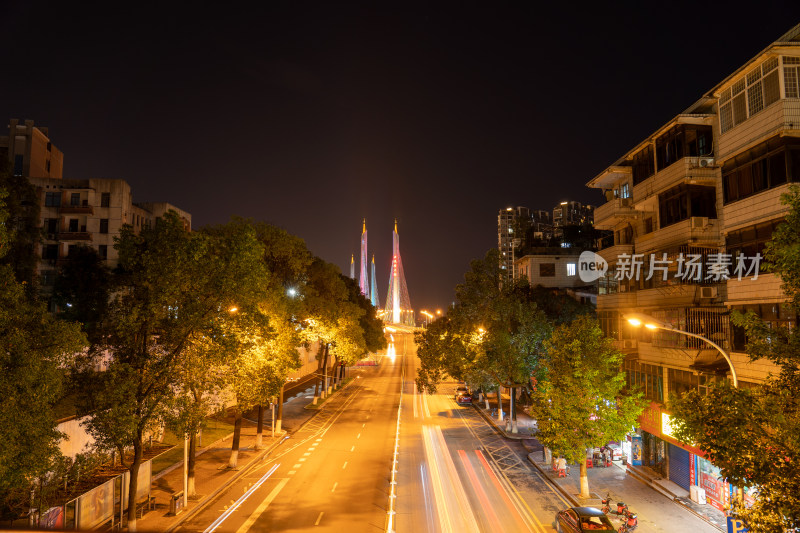 湖南益阳西流湾大桥夜景