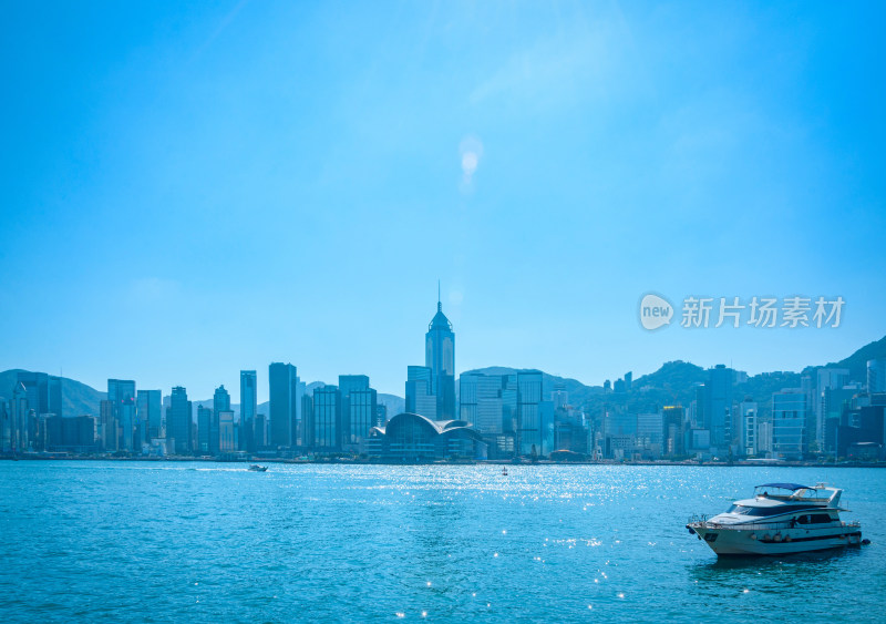 香港维多利亚港与中环CBD城市建筑