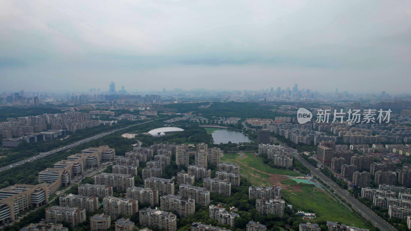 江苏南京城市风光航拍建筑高楼