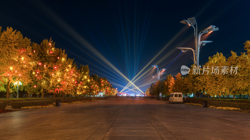 北京梦幻夜景 广场上的光影盛宴