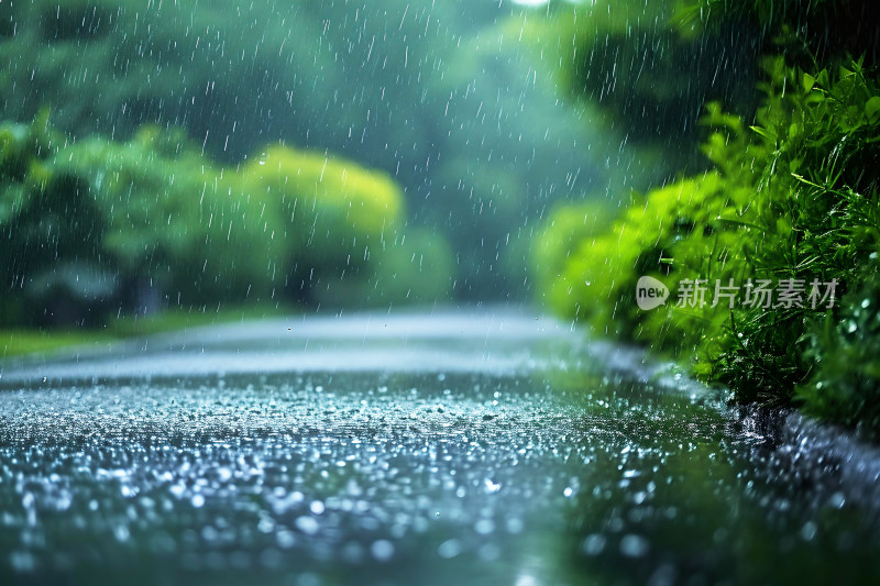 自然风景植物背景雨水