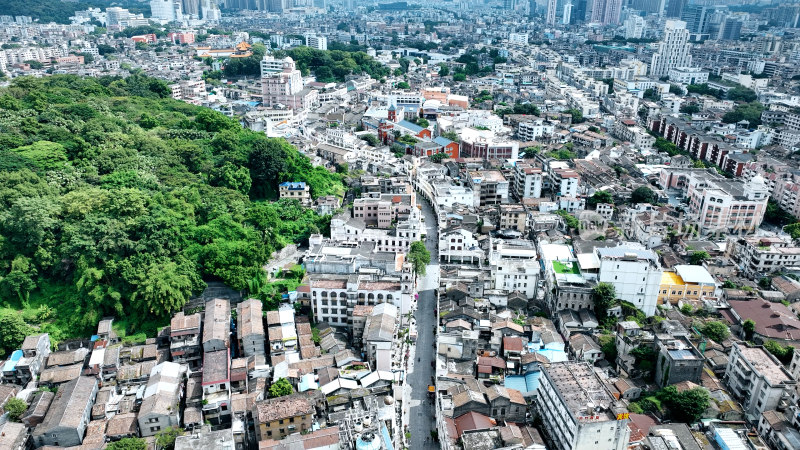 广东省中山市城市建筑风光航拍广东中山城市