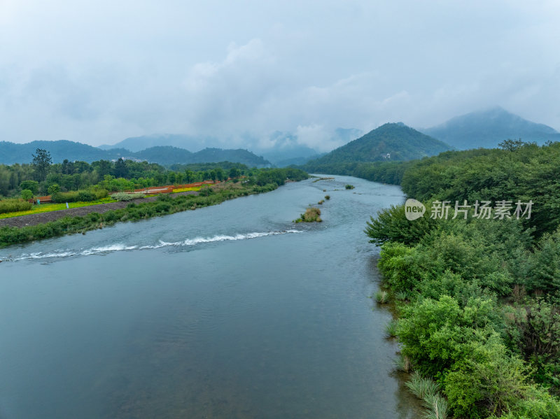 航拍浙江省温州市永嘉县楠溪江自然风光