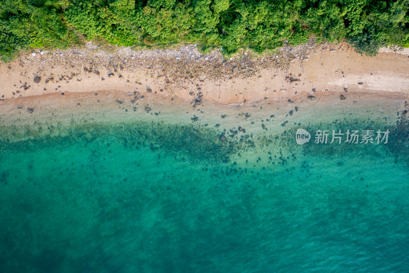 中国香港西贡海滩海水清澈航拍风光