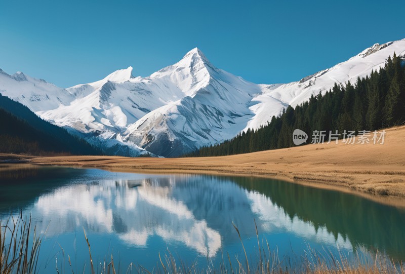 雪山高原草原森林风景