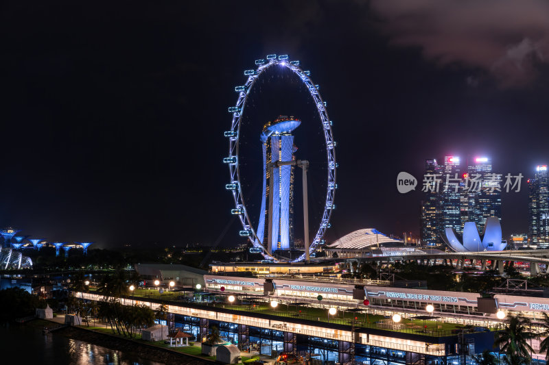 新加坡滨海湾金沙海滨奥林匹克夜景