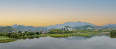 浙江省杭州市萧山区仙女湖景区航拍