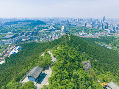 山东济南千佛山航拍