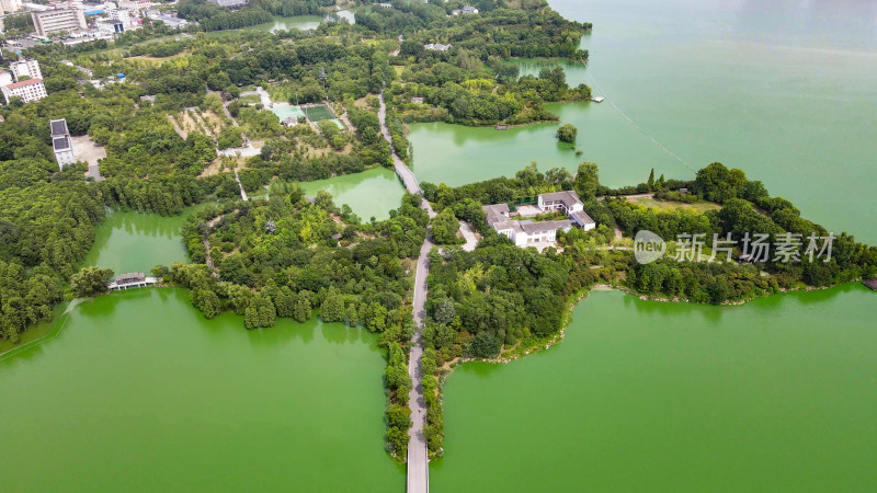 湖北黄冈遗爱湖公园4A景区航拍