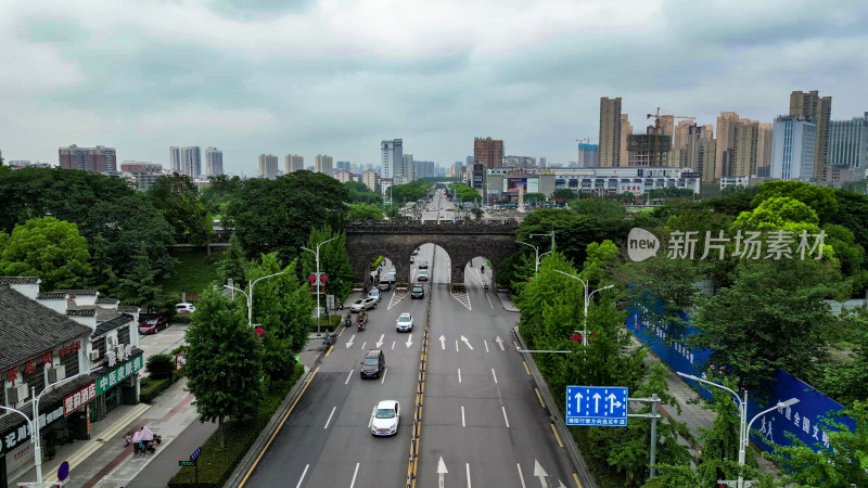 湖北荆州古城4A景区航拍