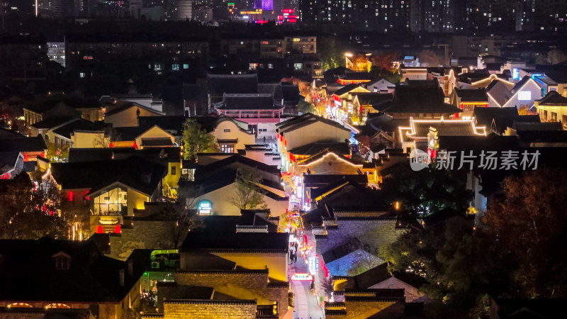 安徽芜湖城市夜景灯光航拍