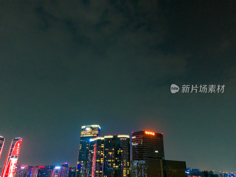 成都夜景交通航拍图