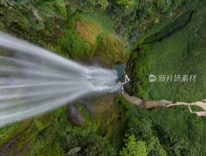 广西百色通灵大峡谷大落差瀑布高空航拍