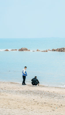 青岛海边公园小清新场景