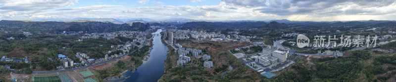 航拍乐昌坪石乡镇全景