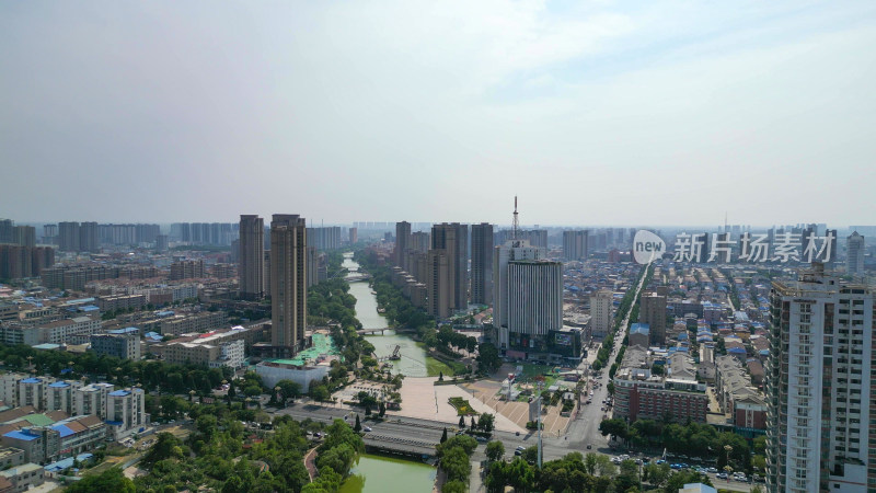 航拍河南商丘城市建设商丘大景