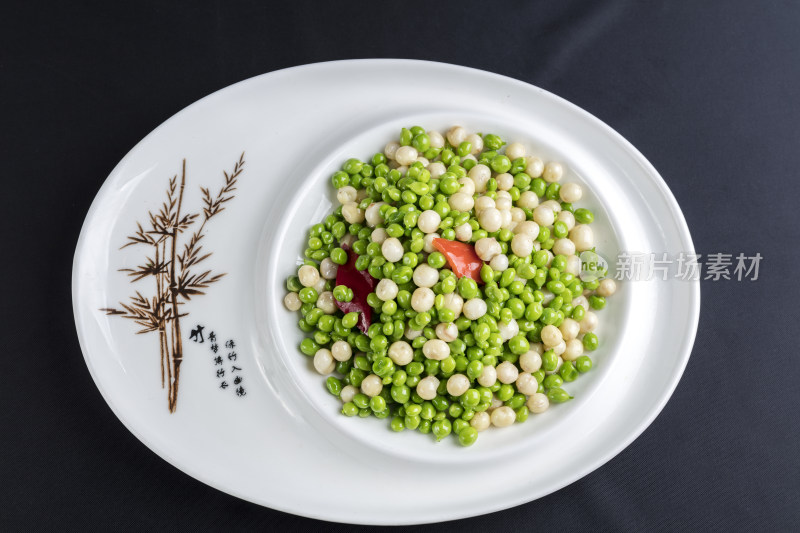 甜豆鸡头米